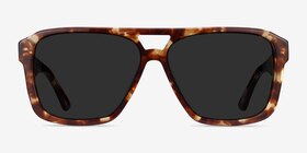 Bauhaus Havana Tortoise Acétate Soleil de Lunette de vue d'EyeBuyDirect, Vue de Face
