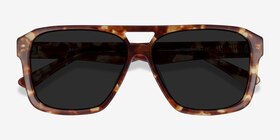 Bauhaus Havana Tortoise Acétate Soleil de Lunette de vue d'EyeBuyDirect, Vue Rapprochée