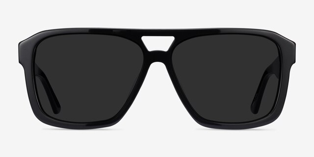 Bauhaus Black AcetateSunglass Frames from EyeBuyDirect, Front View
