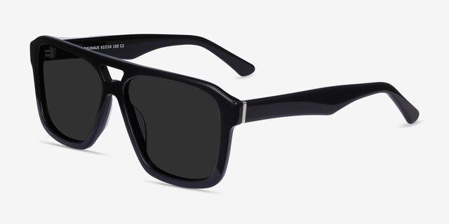 Bauhaus Black AcetateSunglass Frames from EyeBuyDirect, Angle View