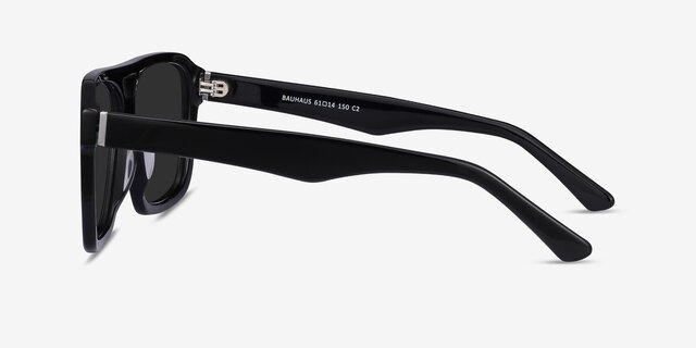 Bauhaus Black AcetateSunglass Frames from EyeBuyDirect, Side View