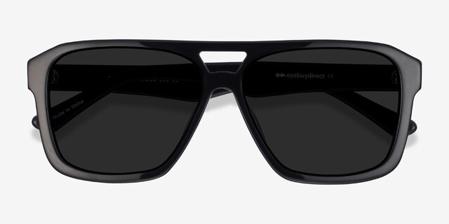 Bauhaus Black AcetateSunglass Frames from EyeBuyDirect, Closed View