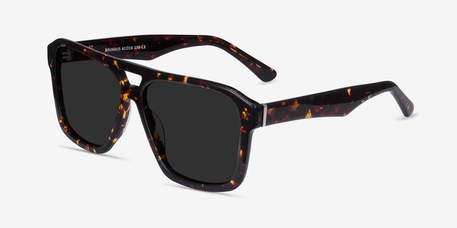 Bauhaus Dark Tortoise AcetateSunglass Frames from EyeBuyDirect, Angle View