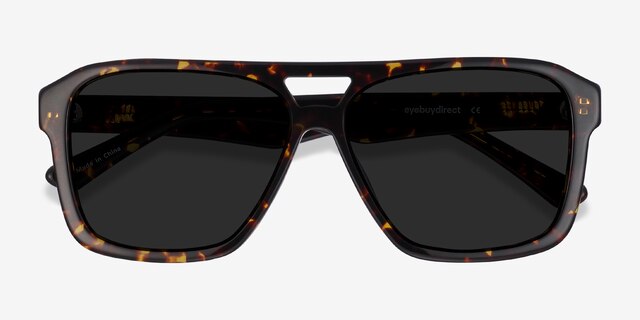 Bauhaus Dark Tortoise AcetateSunglass Frames from EyeBuyDirect, Closed View