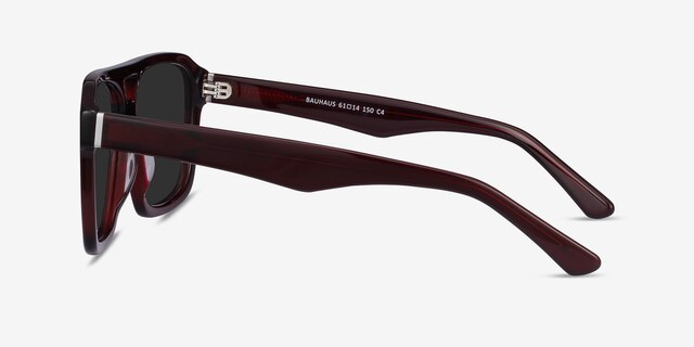 Bauhaus Burgundy AcetateSunglass Frames from EyeBuyDirect, Side View
