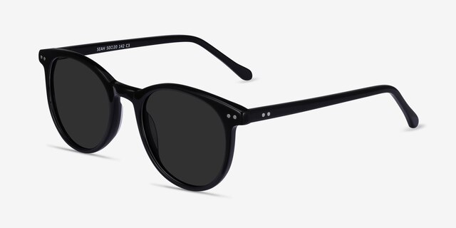Seah Black AcetateSunglass Frames from EyeBuyDirect, Angle View