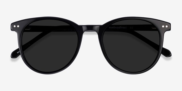 Seah Black AcetateSunglass Frames from EyeBuyDirect, Closed View