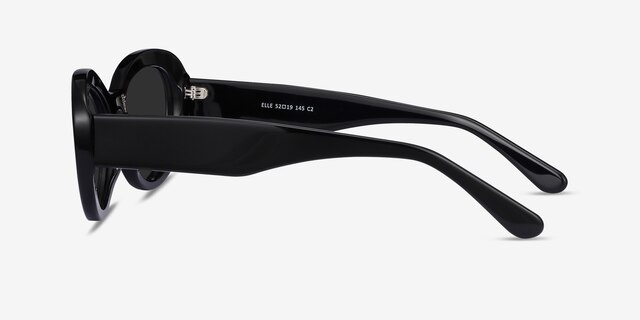 Elle Black AcetateSunglass Frames from EyeBuyDirect, Side View