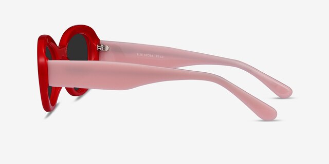 Elle Red & Pink AcétateSoleil de Lunette de vue d'EyeBuyDirect, Vue de Côté