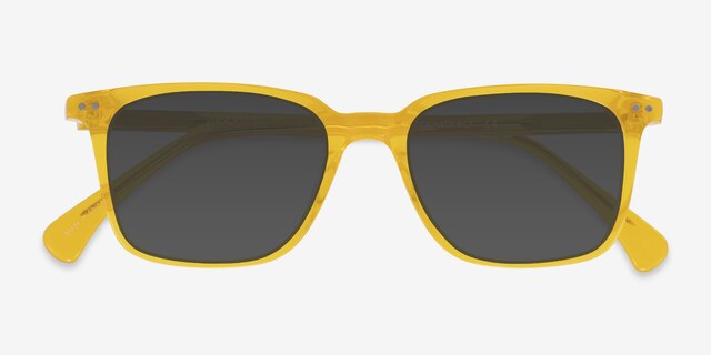 Luck Yellow AcetateSunglass Frames from EyeBuyDirect, Closed View