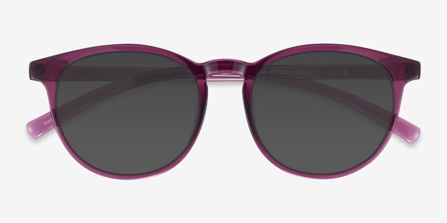 Deja Vu Cassis PlastiqueSoleil de Lunette de vue d'EyeBuyDirect, Vue Rapprochée