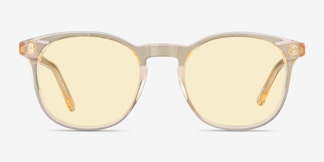 Safari Clear Melon AcetateSunglass Frames from EyeBuyDirect, Front View