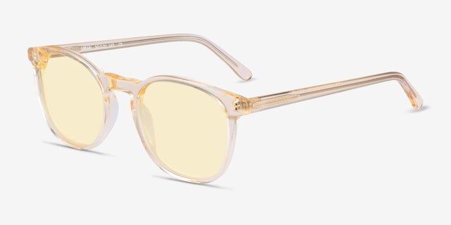 Safari Clear Melon AcetateSunglass Frames from EyeBuyDirect, Angle View