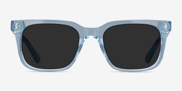 Riddle Clear Blue AcetateSunglass Frames from EyeBuyDirect, Front View