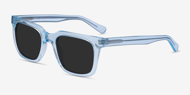 Riddle Clear Blue AcetateSunglass Frames from EyeBuyDirect, Angle View