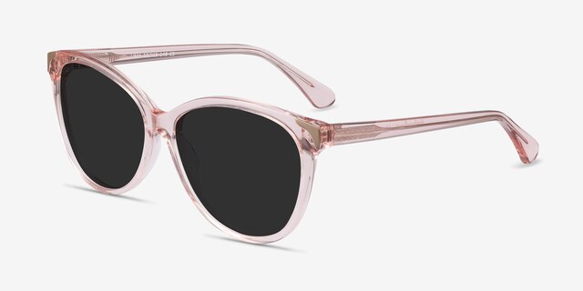 Lima Clear Pink AcetateSunglass Frames from EyeBuyDirect, Angle View