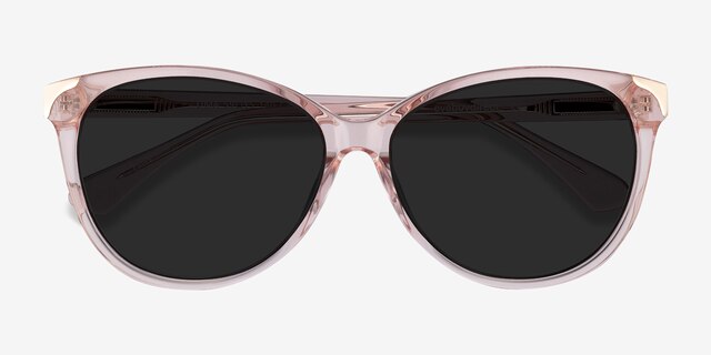 Lima Clear Pink AcetateSunglass Frames from EyeBuyDirect, Closed View