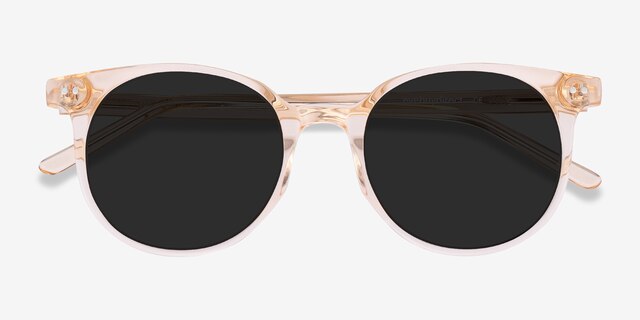 Hideout Clear Melon AcetateSunglass Frames from EyeBuyDirect, Closed View