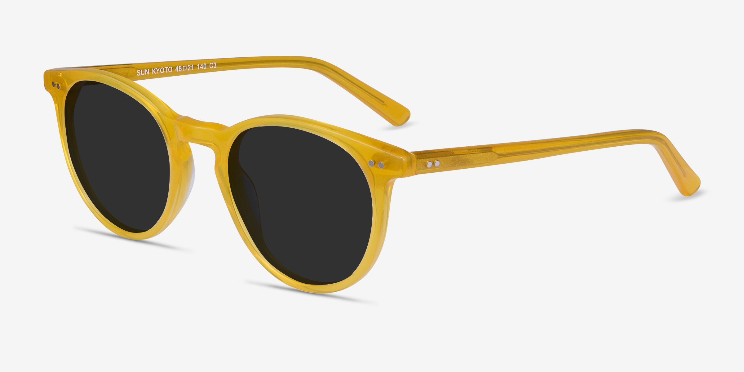 Sun Kyoto Round Yellow Frame Prescription Sunglasses Eyebuydirect