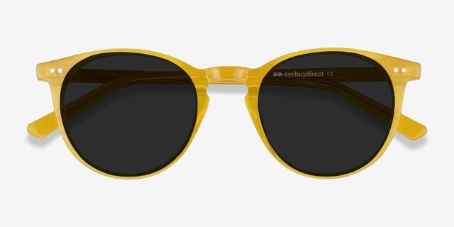 Sun Kyoto Yellow AcetateSunglass Frames from EyeBuyDirect, Closed View