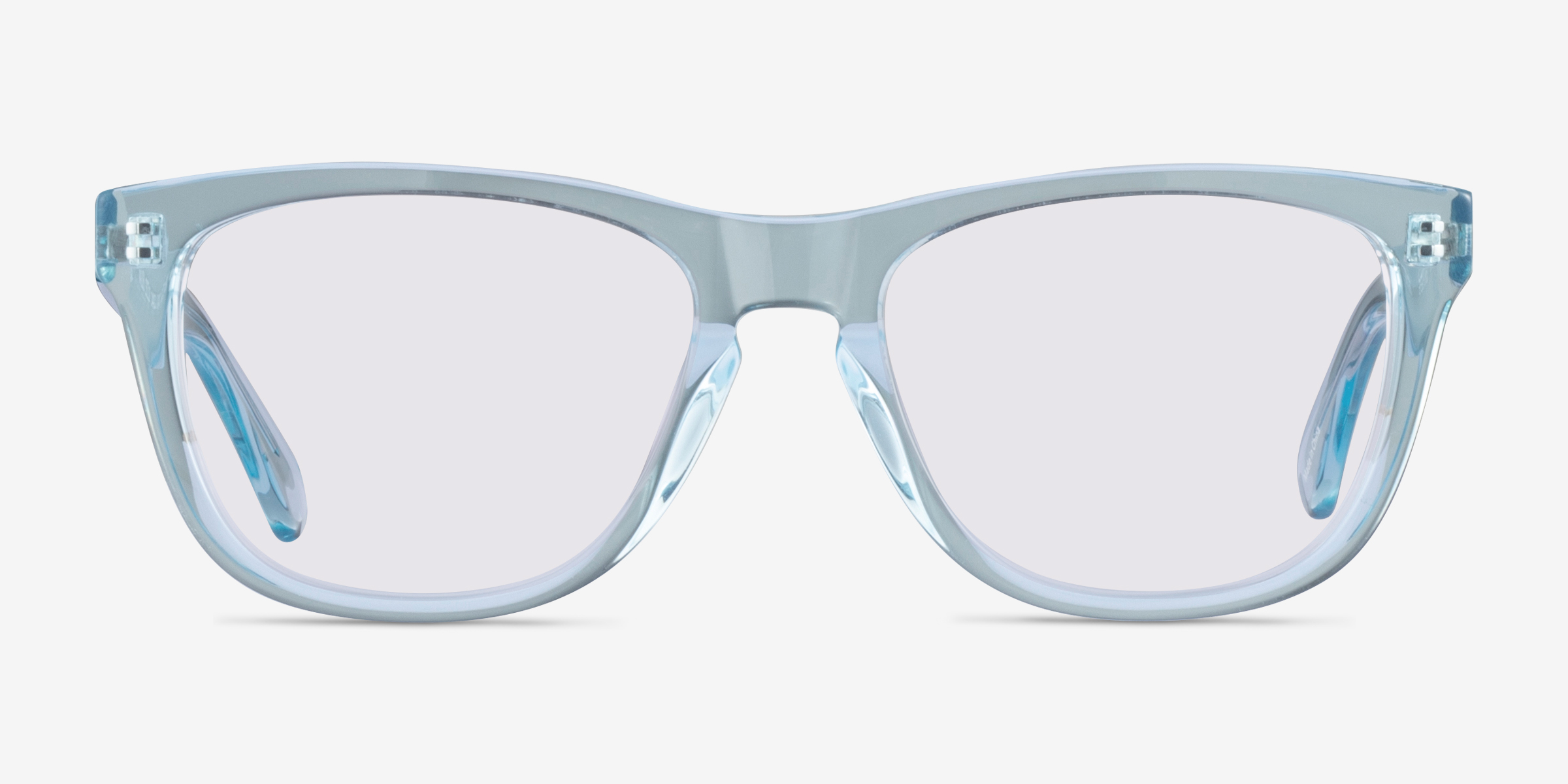Malibu Rectangle Clear Blue Frame Prescription Sunglasses Eyebuydirect 