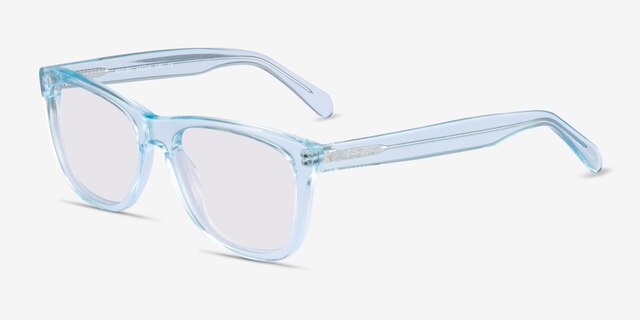 Malibu Clear Blue AcetateSunglass Frames from EyeBuyDirect, Angle View