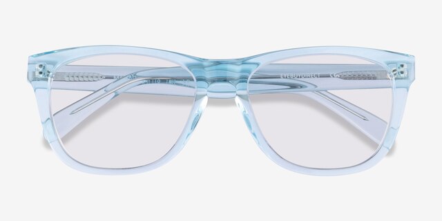 Malibu Clear Blue AcetateSunglass Frames from EyeBuyDirect, Closed View