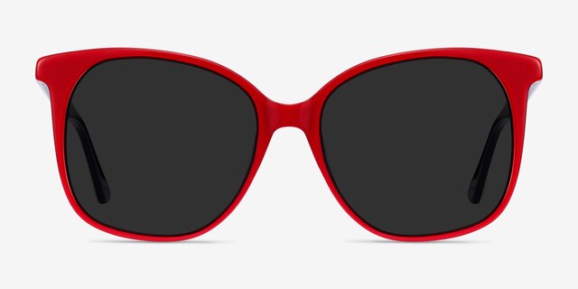 Celebration Red & Navy AcetateSunglass Frames from EyeBuyDirect, Front View