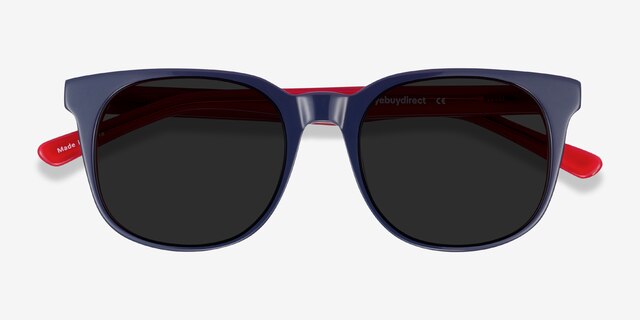 1776 Navy & Red AcetateSunglass Frames from EyeBuyDirect, Closed View