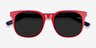 1776 Red & Navy AcetateSunglass Frames from EyeBuyDirect, Closed View