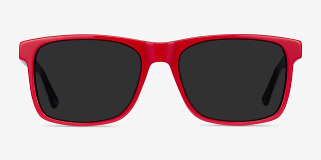Proud Red & Navy AcetateSunglass Frames from EyeBuyDirect, Front View