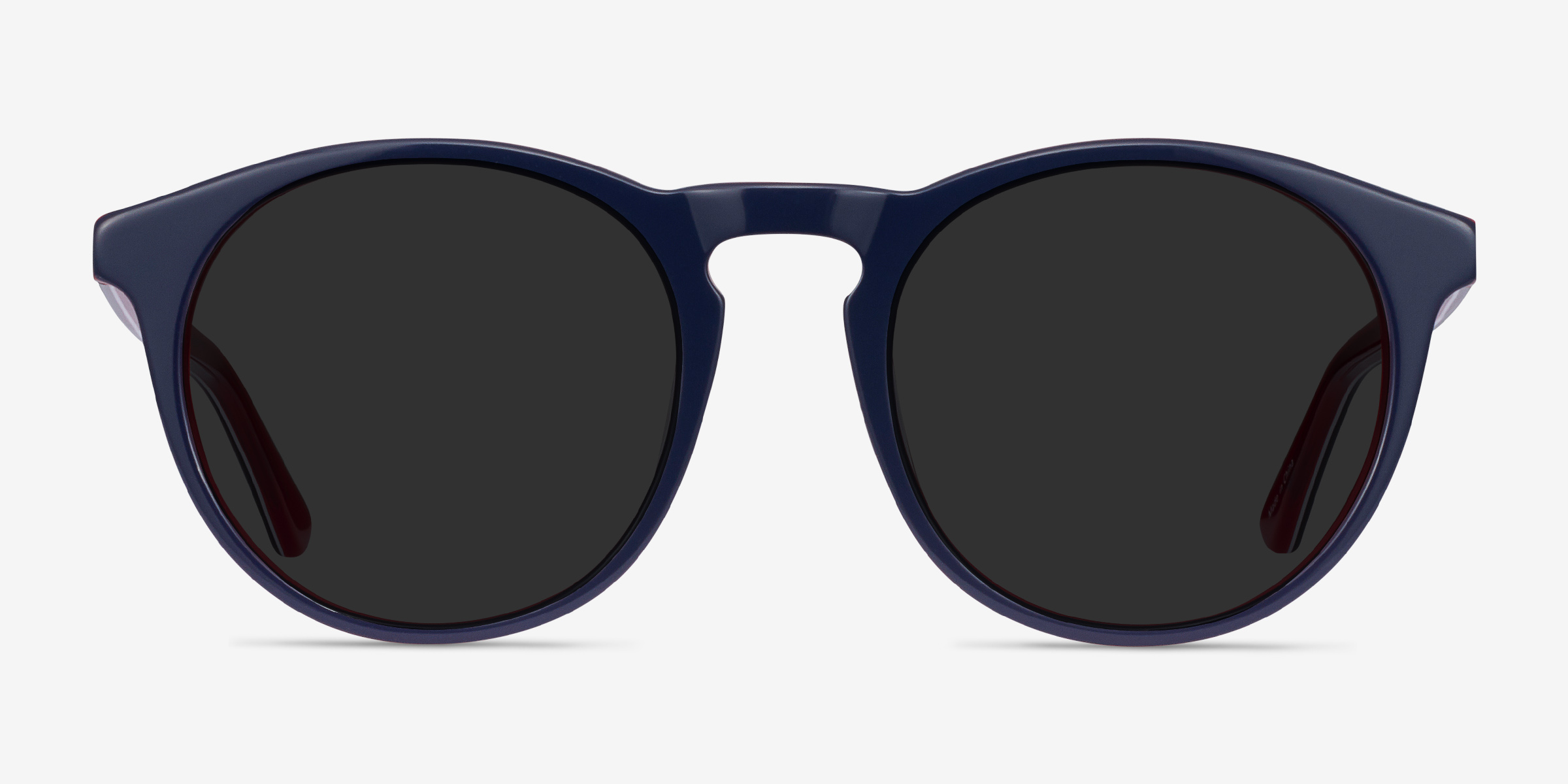Monument - Round Navy & Red Frame Prescription Sunglasses | Eyebuydirect
