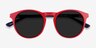 Monument Red & Navy AcetateSunglass Frames from EyeBuyDirect, Closed View