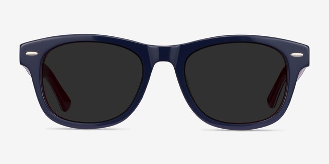 Parade Navy & Red AcétateSoleil de Lunette de vue d'EyeBuyDirect, Vue de Face