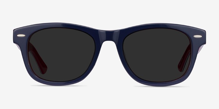 Parade Navy & Red Acetate Sunglass Frames from EyeBuyDirect