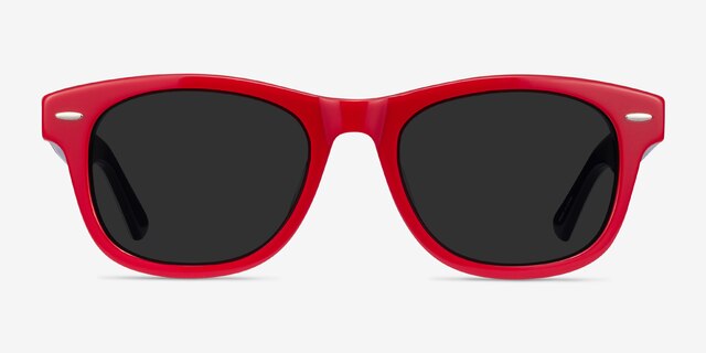 Parade Red & Navy AcetateSunglass Frames from EyeBuyDirect, Front View