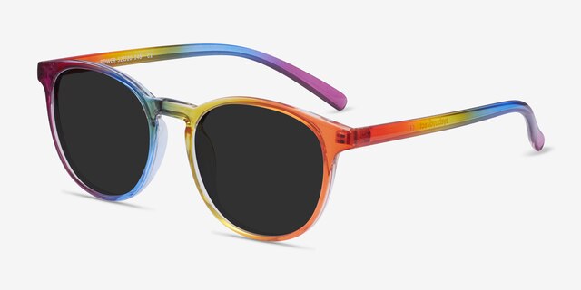Power Rainbow PlasticSunglass Frames from EyeBuyDirect, Angle View
