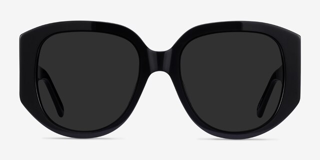 Bianca Noir AcétateSoleil de Lunette de vue d'EyeBuyDirect, Vue de Face
