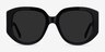 Bianca Noir AcétateSoleil de Lunette de vue d'EyeBuyDirect, Vue de Face