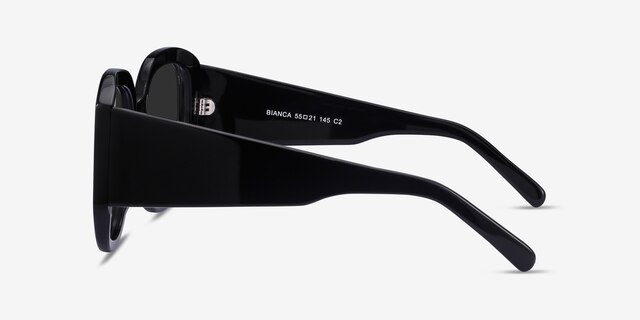 Bianca Noir AcétateSoleil de Lunette de vue d'EyeBuyDirect, Vue de Côté