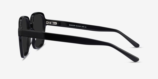 Marlon Black AcetateSunglass Frames from EyeBuyDirect, Side View