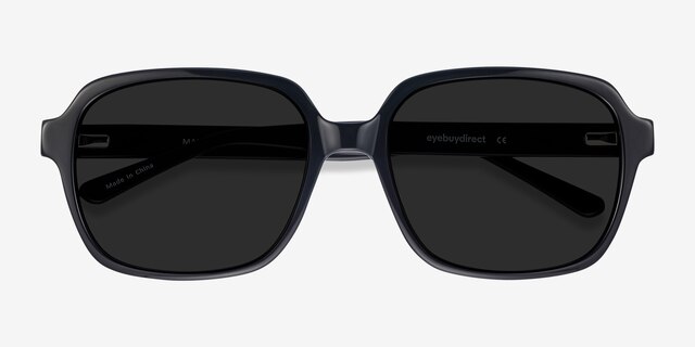 Marlon Black AcetateSunglass Frames from EyeBuyDirect, Closed View