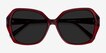 Isabella Burgundy AcetateSunglass Frames from EyeBuyDirect, Closed View