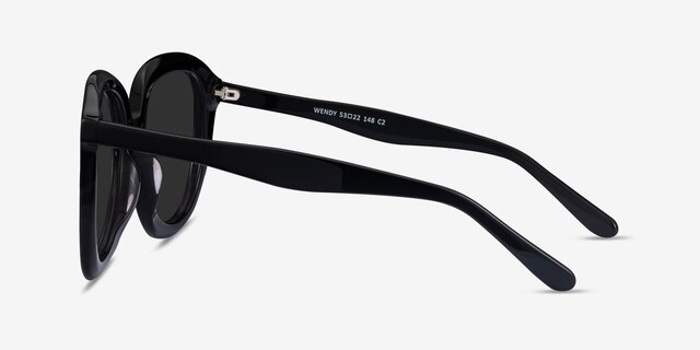 Wendy Noir AcétateSoleil de Lunette de vue d'EyeBuyDirect, Vue de Côté