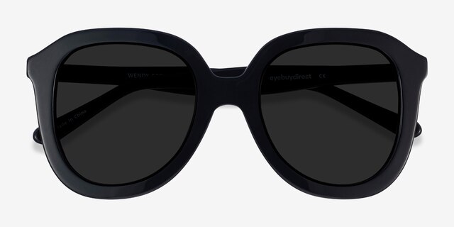Wendy Noir AcétateSoleil de Lunette de vue d'EyeBuyDirect, Vue Rapprochée