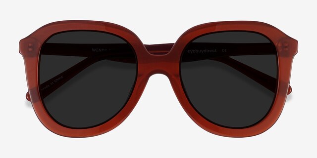Wendy Burgundy AcetateSunglass Frames from EyeBuyDirect, Closed View