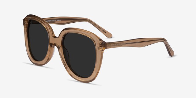 Wendy Clear Brown AcetateSunglass Frames from EyeBuyDirect, Angle View