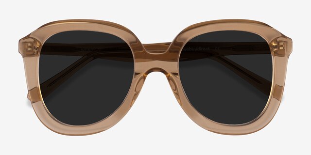 Wendy Clear Brown AcetateSunglass Frames from EyeBuyDirect, Closed View