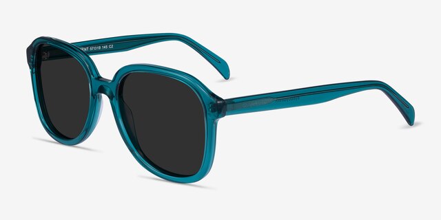 Brent Blue AcetateSunglass Frames from EyeBuyDirect, Angle View