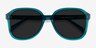Brent Blue AcetateSunglass Frames from EyeBuyDirect, Closed View